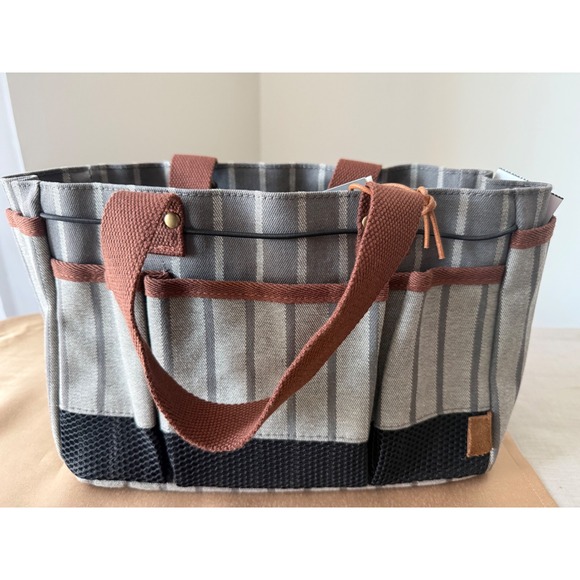 Burgon & Ball Other - Sophie Conran Burgon & Ball Gardening Tool Bag Grey Ticking Stripe Tote NEW